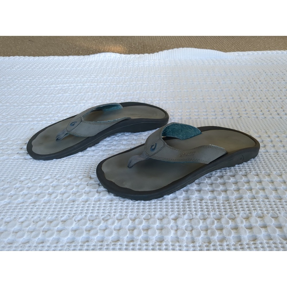 OluKai Ohana Men's Flip Flop Sandals Gray US 10 EU 43 - Picture 2 of 8